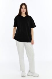 Kadın Oversize Siyah T-Shirt - Görsel 6