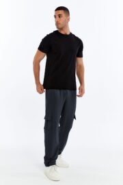 Erkek Oversize Paraşüt Kumaş Kargo Cep Pantolon - Lacivert - Görsel 7
