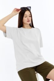Kadın Oversize Beyaz T-Shirt - Görsel 5