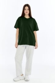 Kadın Oversize Haki T-Shirt - Görsel 2