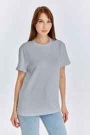 Kadın Modal Kumaş Regular Gri T-Shirt - Görsel 9