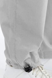 Kadın Oversize Paraşüt Kumaş Kargo Cep Pantolon - Gri - Görsel 4