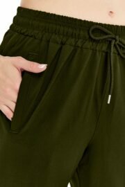 Kadın Oversize Paraşüt Kumaş Paçası Lastikli Pantolon - Haki - Görsel 12