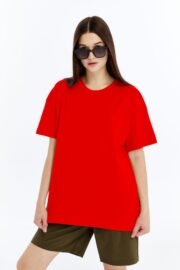 Kadın Oversize Kırmızı T-Shirt