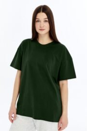 Kadın Oversize Haki T-Shirt - Görsel 4