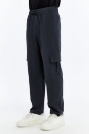 Erkek Oversize Paraşüt Kumaş Kargo Cep Pantolon - Lacivert - Görsel 5