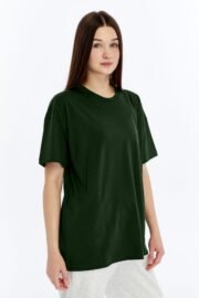 Kadın Oversize Haki T-Shirt - Görsel 10
