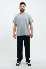 Erkek Modal Kumaş Regular Gri T-Shirt - Görsel 2