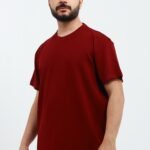 Erkek Modal Kumaş Regular Bordo T-Shirt