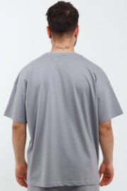 Erkek Oversize Gri T-Shirt - Görsel 5
