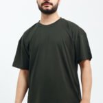 Erkek Oversize Haki T-Shirt