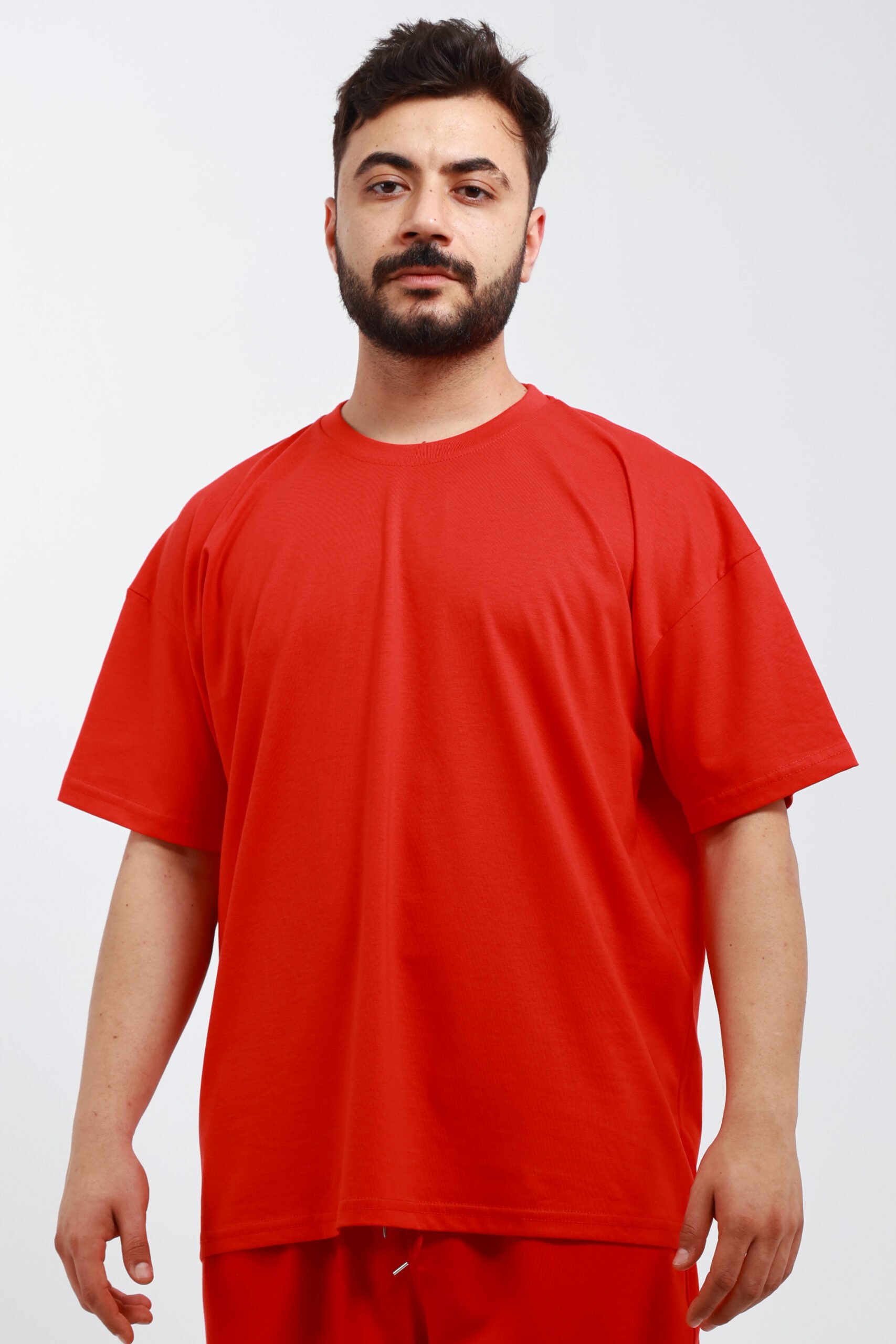 SVCN4895 Erkek Oversize Kırmızı T-Shirt - Görsel 1