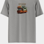 Unisex Oversize Efsane Tasarım T-Shirt - Taş