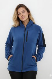 Çok Cepli Polar Ceket - İndigo - Görsel 2