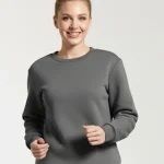 Bisiklet Yaka Oversize Sweatshirt - Koyu Füme