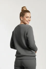 Bisiklet Yaka Oversize Sweatshirt - Koyu Füme - Görsel 2