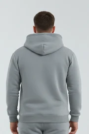HodiesWinter Kesik Cepli Kapüşonlu Sweatshirt - Açık Füme - Görsel 2