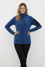 Çok Cepli Polar Ceket - İndigo - Görsel 4