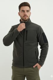 Çok Cepli Polar Ceket - Koyu Füme - Görsel 4