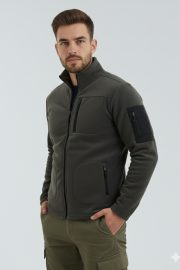 Çok Cepli Polar Ceket - Koyu Füme - Görsel 5