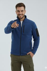Çok Cepli Polar Ceket - İndigo - Görsel 8