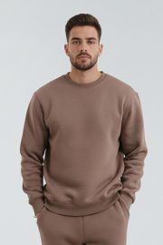 HodiesWinter Bisiklet Yaka Sweatshirt - Latte - Görsel 2
