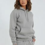 Kapüşonlu Kanguru Sweatshirt - Açık Füme