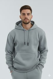 HodiesWinter Kışlık Puf Kanguru Sweatshirt - Açık Füme