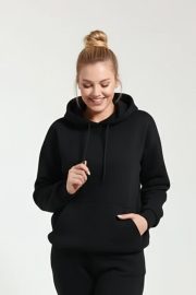 Kapüşonlu Kanguru Sweatshirt - Siyah