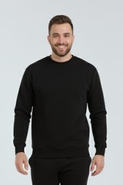 HodiesWinter Bisiklet Yaka Sweatshirt - Siyah - Görsel 2