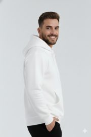HodiesWinter Kışlık Puf Kanguru Sweatshirt - Beyaz - Görsel 3