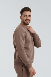 HodiesWinter Bisiklet Yaka Sweatshirt - Latte - Görsel 4