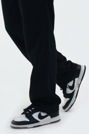 Baggy Geniş Kesim Pike Pantolon - Siyah - Görsel 4