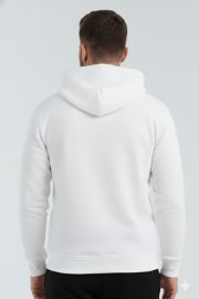 HodiesWinter Kışlık Puf Kanguru Sweatshirt - Beyaz - Görsel 4