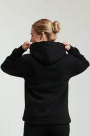 Kapüşonlu Kanguru Sweatshirt - Siyah - Görsel 2