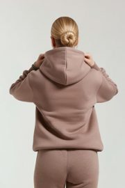 Kapüşonlu Kanguru Sweatshirt - Latte - Görsel 2