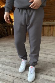 LegElastic Lastikli Paçalı Eşofman Altı - Koyu Füme - Görsel 2